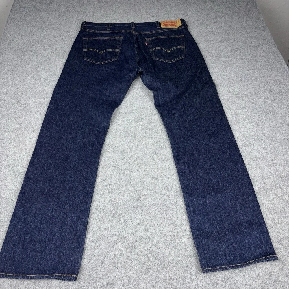 Levi's 501 Jeans Mens 38x34 Straight Leg Button Fly Dark Wash Casual Workwear